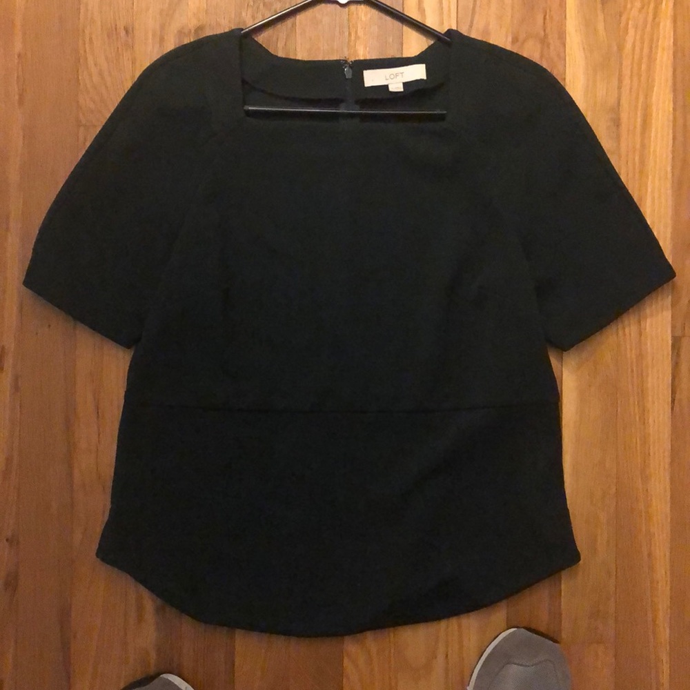 Dark Green Loft Short Sleeve Blouse